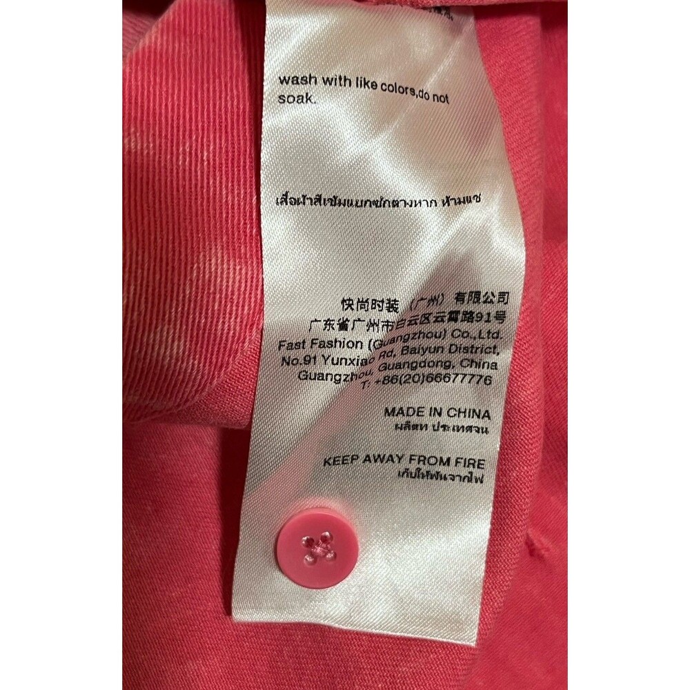 NEW URBAN REVIVO Cotton Pink Collared Button Long Sleeve Blouse Size 2 or XS - Picture 7 of 8